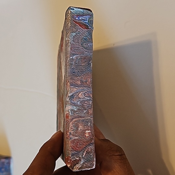 Hand Crafted acrylic pour fluid artwork upcycled wall decor handmade painting - Picture 9 of 12